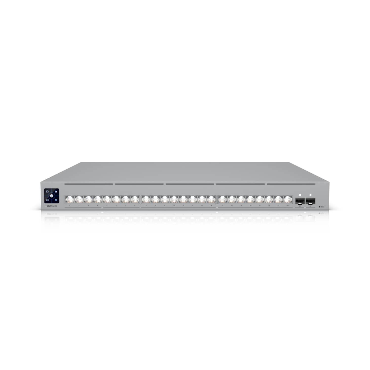 Ubiquiti  Pro XG 24, Professional-grade, 24-port Layer 3, Etherlighting Switch , (16) 10 GbE, (8) 2.5 GbE, (2) 25G SFP28 ports, DC Power Backup Ready Ubiquiti  Pro XG 24, Professional-grade, 24-port Layer 3, Etherlighting Switch , (16) 10 GbE, (8) 2.5 GbE, (2) 25G SFP28 ports, DC Power Backup Ready